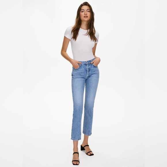 AGOLDE Riley High Rise Straight Crop in
Blur from Revolve - Picture 2 of 12